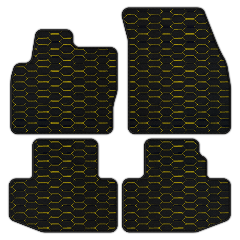 Customizable Leather Floor Mats with Interlaced Hex Pattern for Range Rover Evoque (2016-2024) Convertible