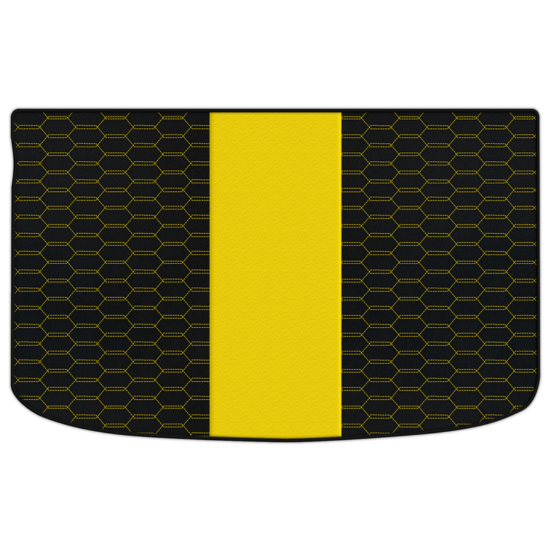 Anpassbare Kofferraumbodenmatten aus Leder mit ineinandergreifendem Sechseckmuster für Audi A1 - 5-türiger Schrägheck (2010-2018)