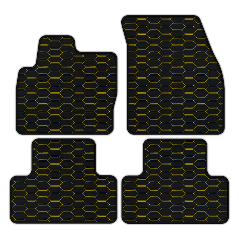 Customizable Leather Floor Mats with Interlaced Hex Pattern for Range Rover Evoque (2015-2019) 5-Doors
