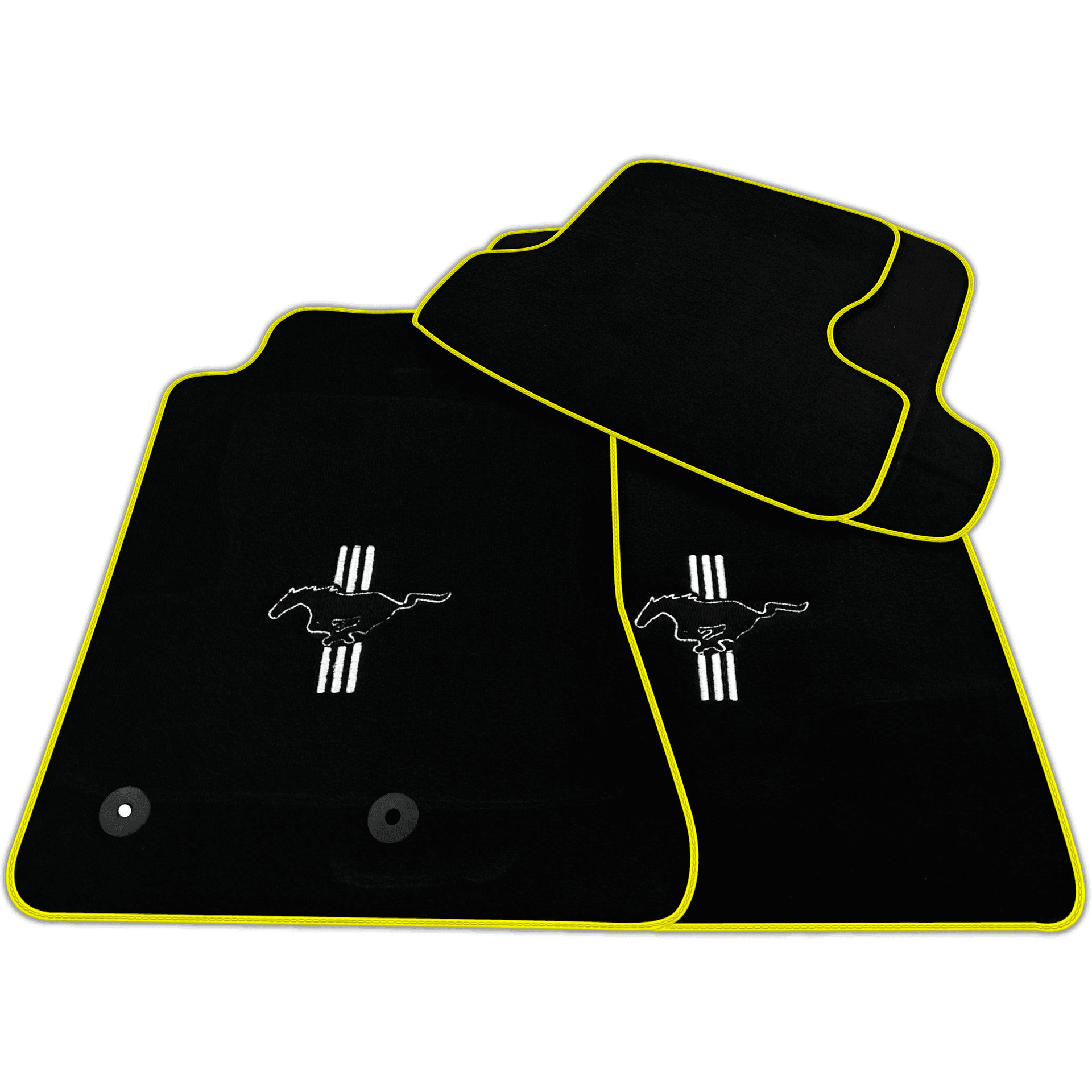 Black Floor Mats for Ford Mustang GT500 Shelby (2015-2021) with Pony | Various Trim Colors