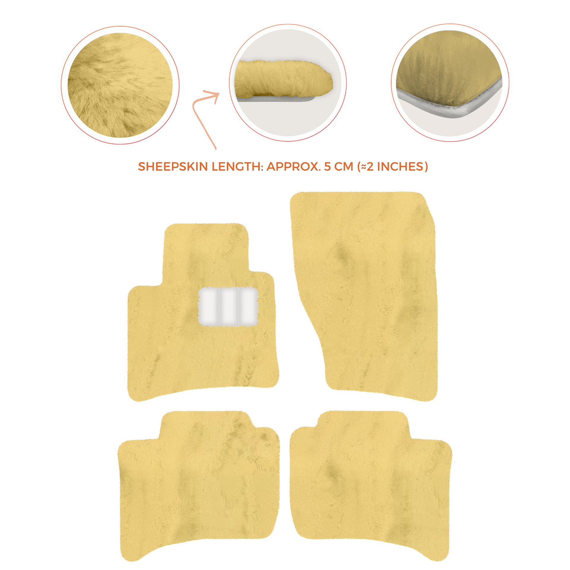 Premium Sheepskin Floor Mats for Porsche Cayenne (2010-2018)