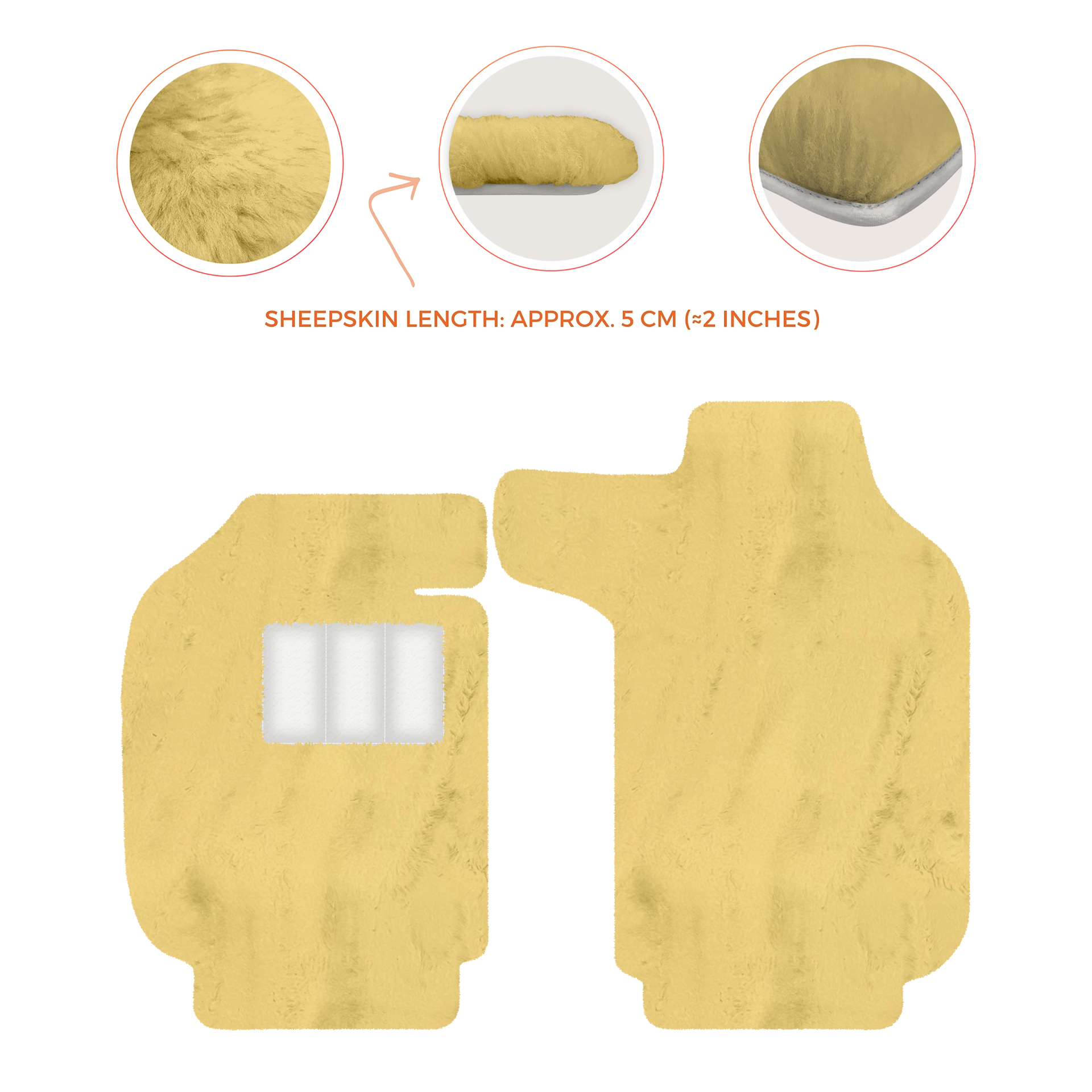 Sheepskin Floor Mats for Porsche 911 SC (1978-1984) - Sheepskin Length, Various Color Options - AutoWin