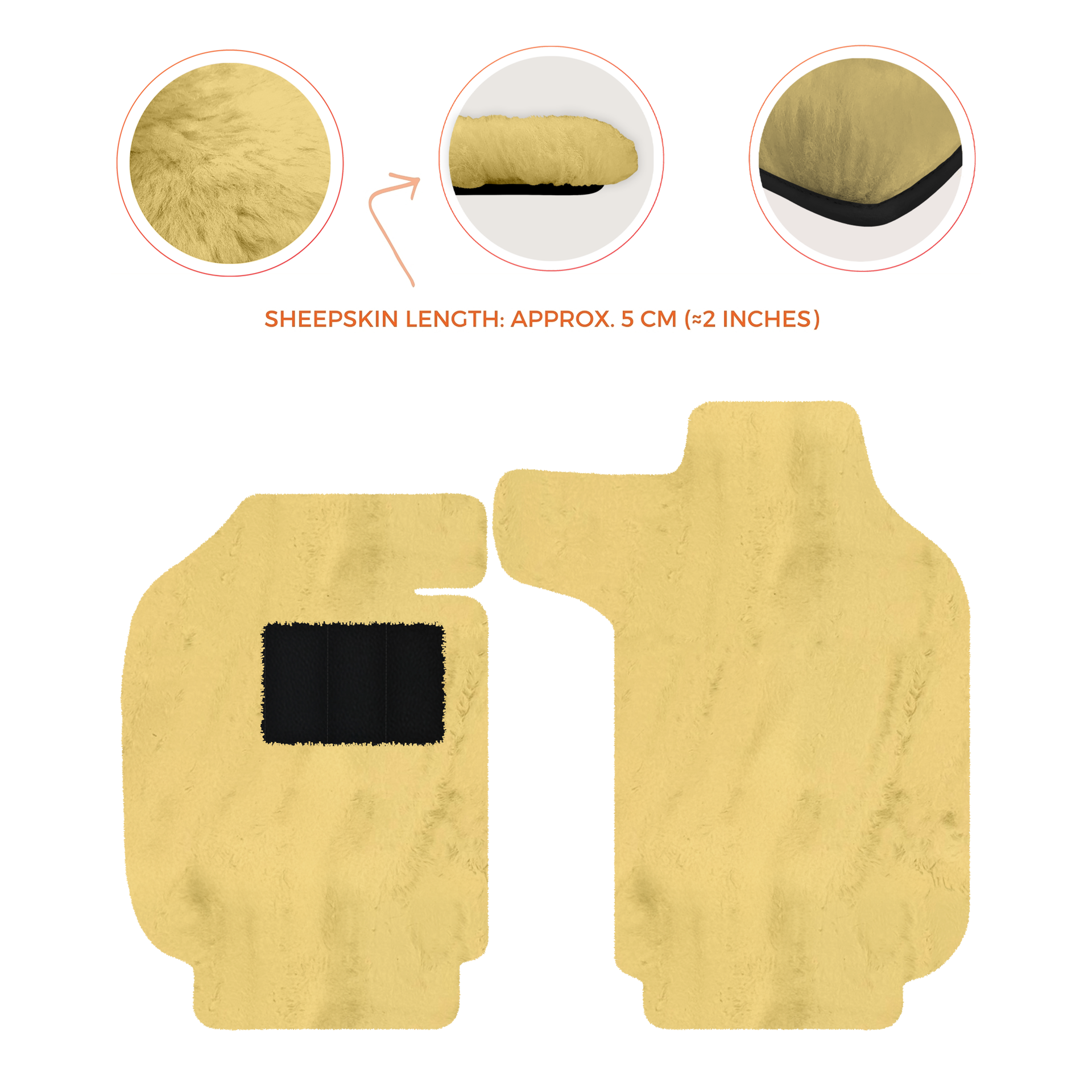 Sheepskin Floor Mats for Porsche 911 SC (1978-1984) - Sheepskin Length, Various Color Options - AutoWin