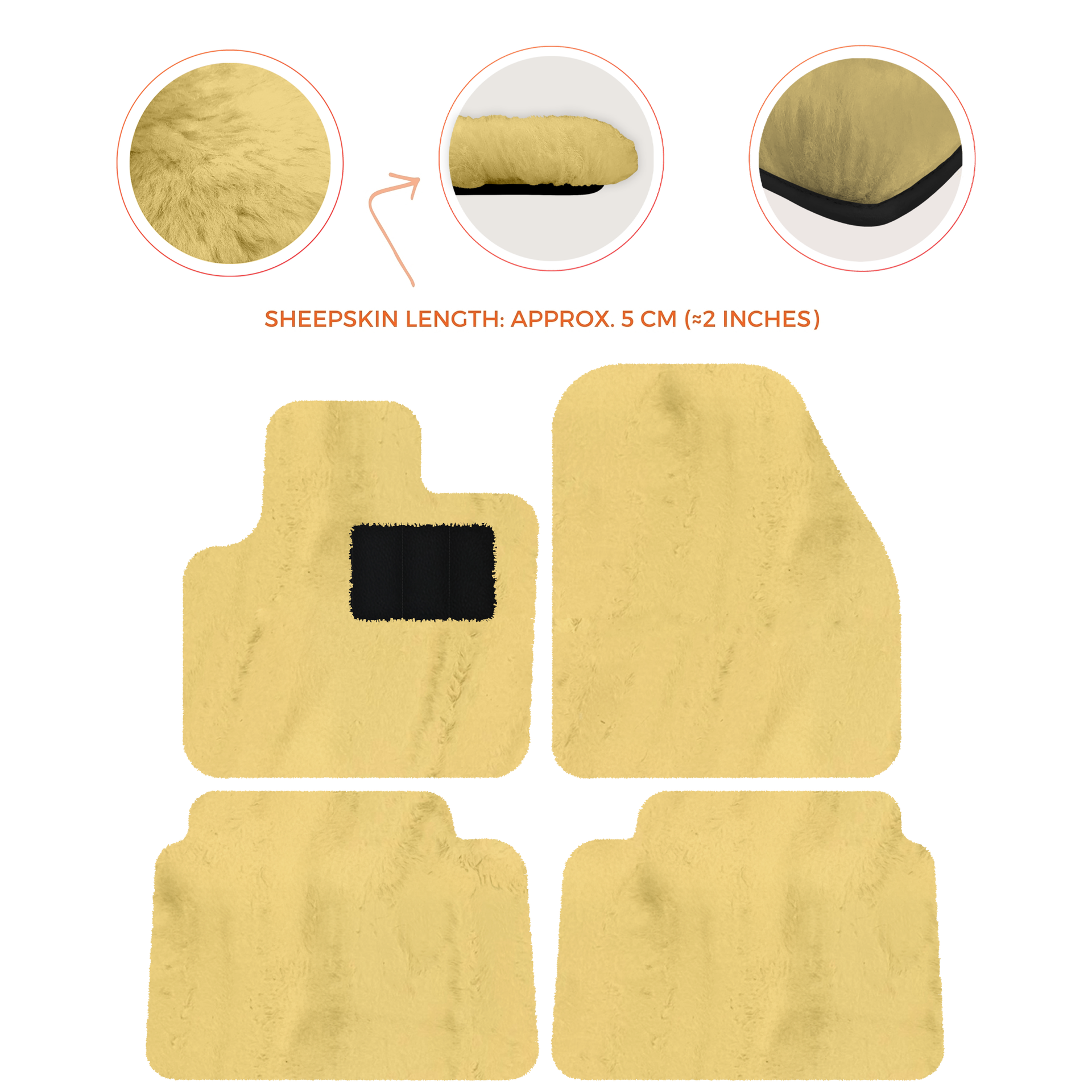 Luxury Sheepskin Floor Mats for Land Rover Discovery Sport (2015-2019)