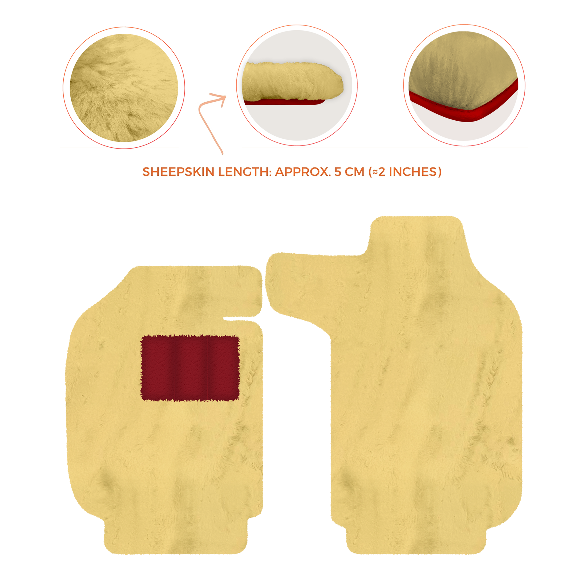 Sheepskin Floor Mats for Porsche 911 SC (1978-1984) - Sheepskin Length, Various Color Options - AutoWin