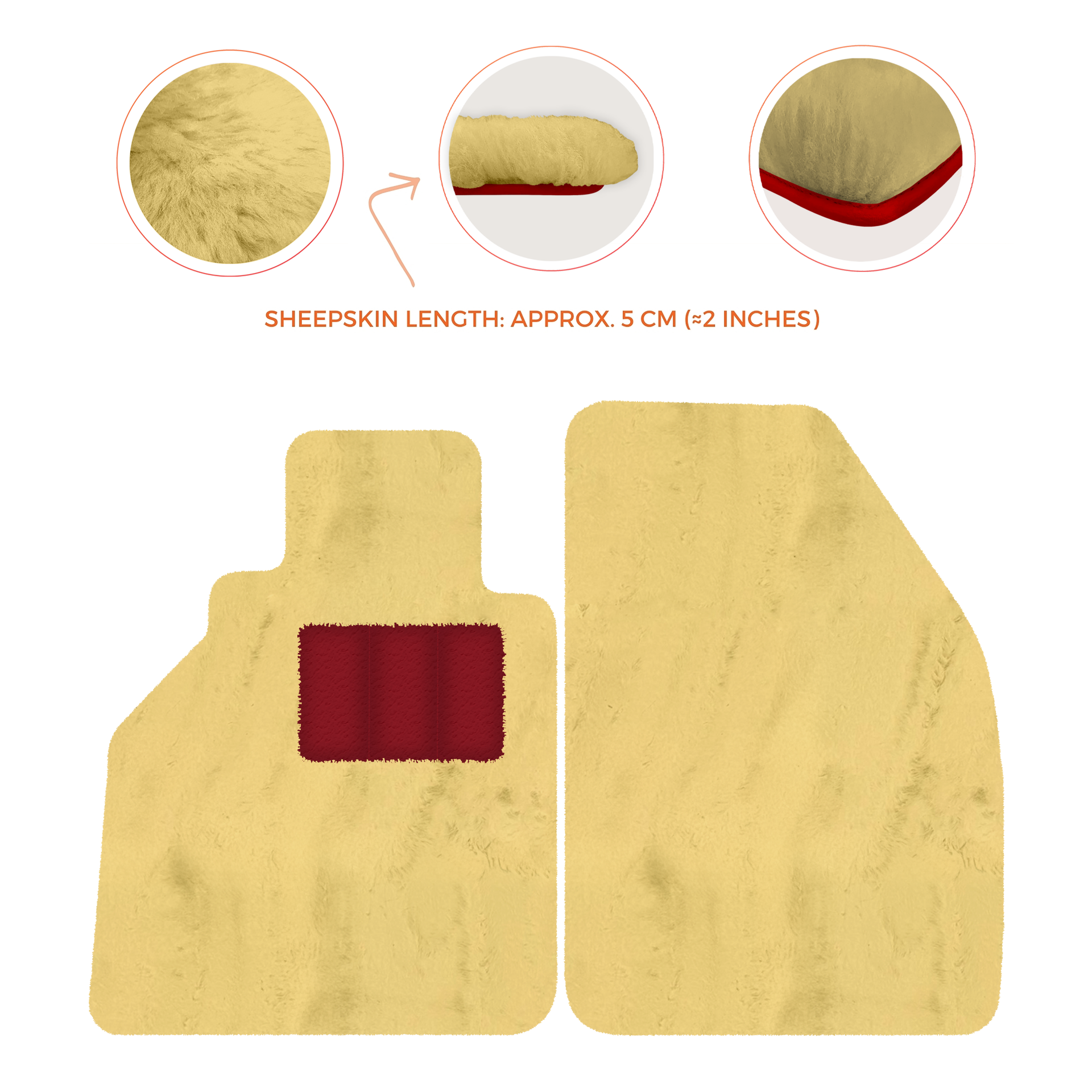 Premium Sheepskin Floor Mats for Porsche 986 Boxster (1996-2004)