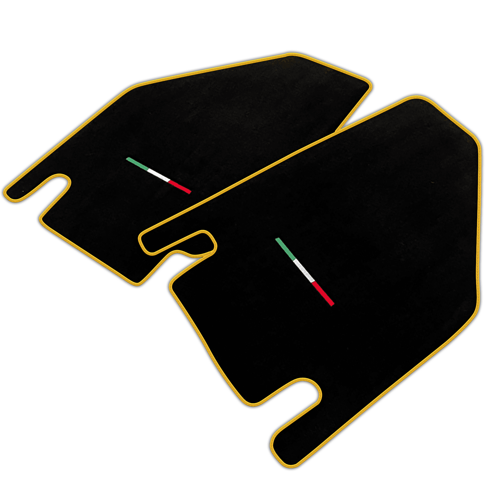 Black Floor Mats for Lamborghini Countach with Italian Flag | Various Trim Colors