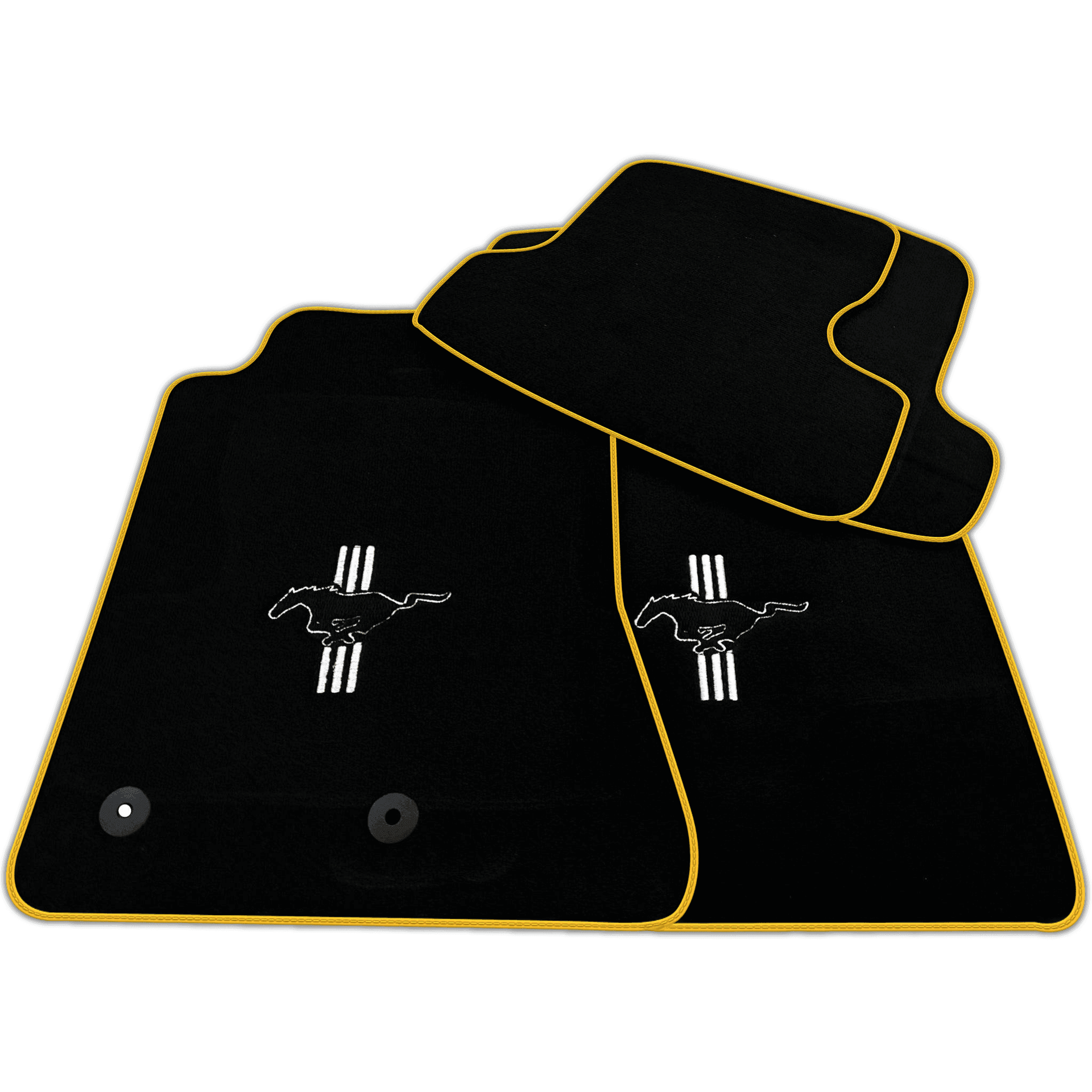 Black Floor Mats for Ford Mustang GT500 Shelby (2015-2021) with Pony | Various Trim Colors