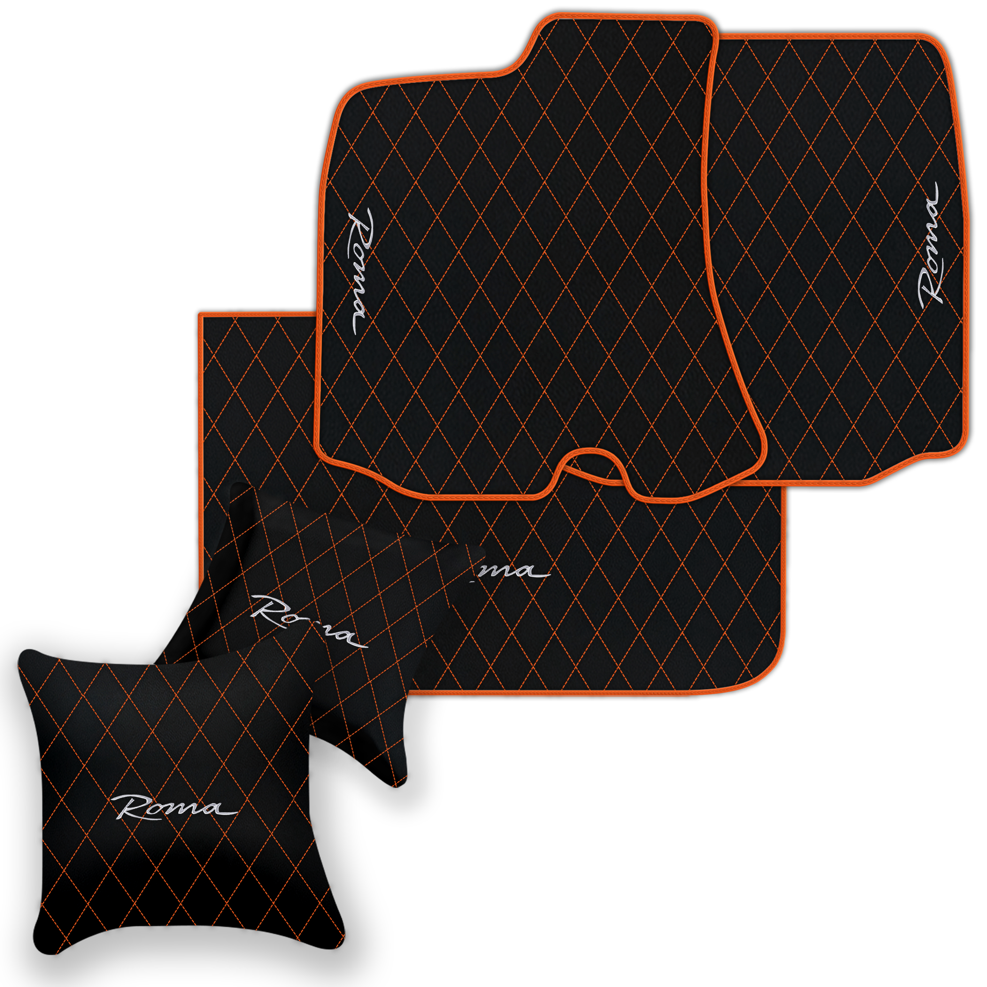 Premium Black Leather Floor Mats for Ferrari Portofino (2018-2023)