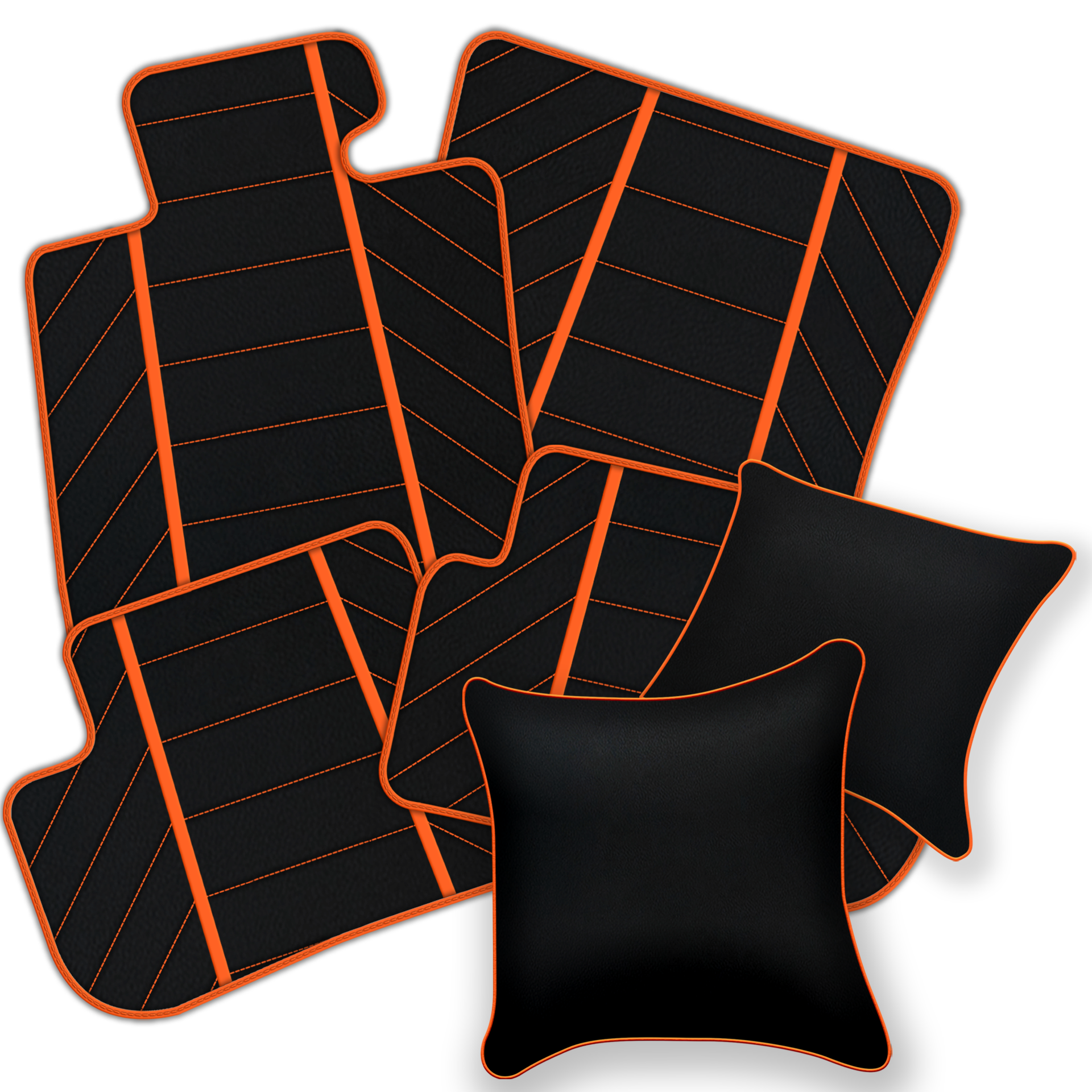 Premium Black Leather Floor Mats for Ferrari California | Full Set