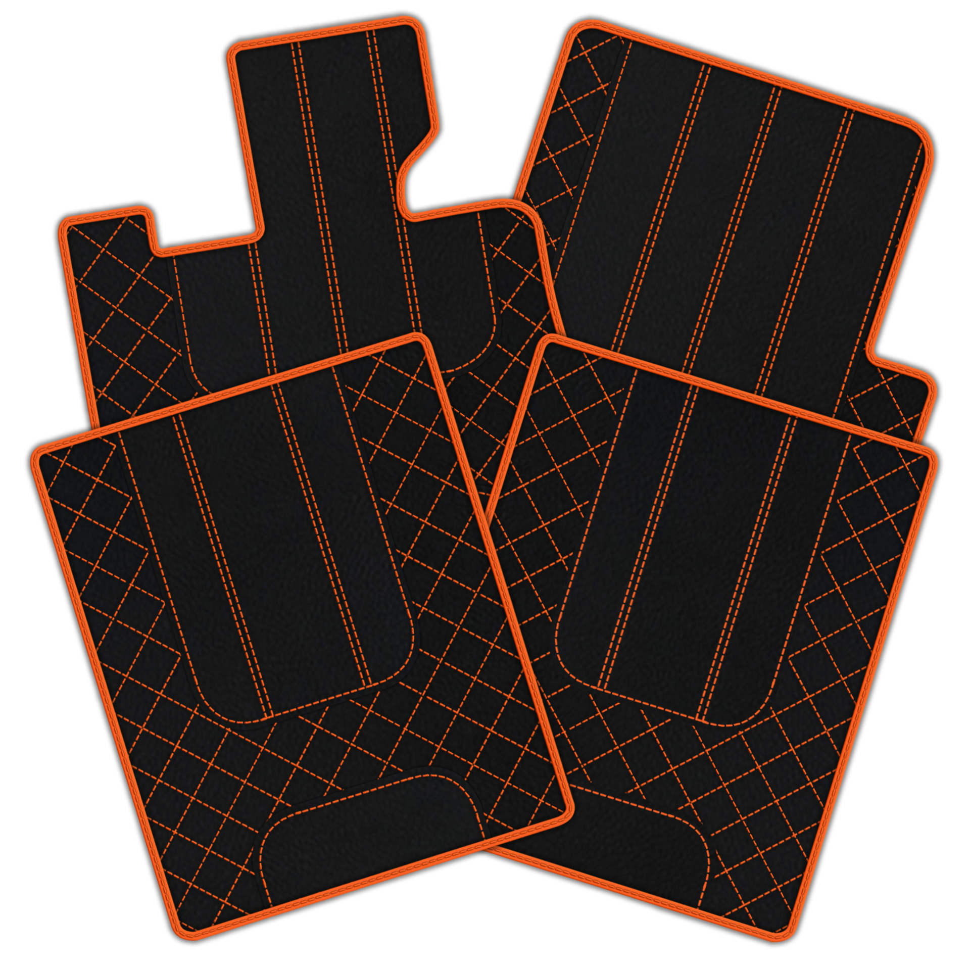 Tappetini per auto in pelle personalizzabili con motivo esagonale intrecciato per Bentley Red Label RL (1998-2009) - AutoWin