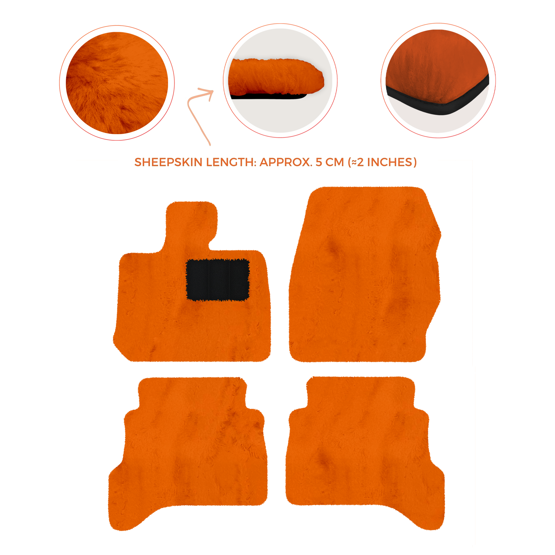 Premium Sheepskin Floor Mats for Land Rover Defender 90 (2007-2020)