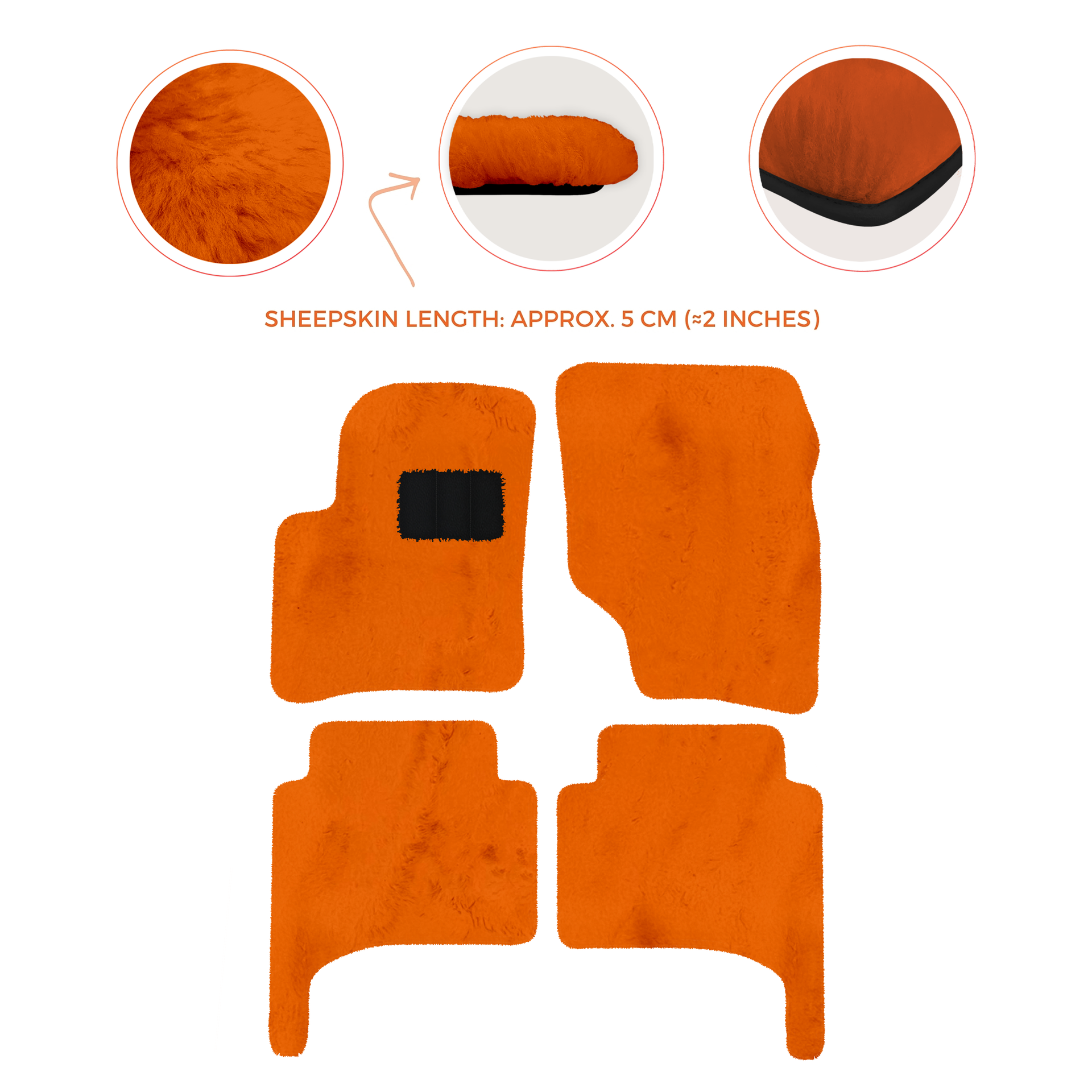 Premium Quality Sheepskin Floor Mats for Porsche 550 (1953-1956)