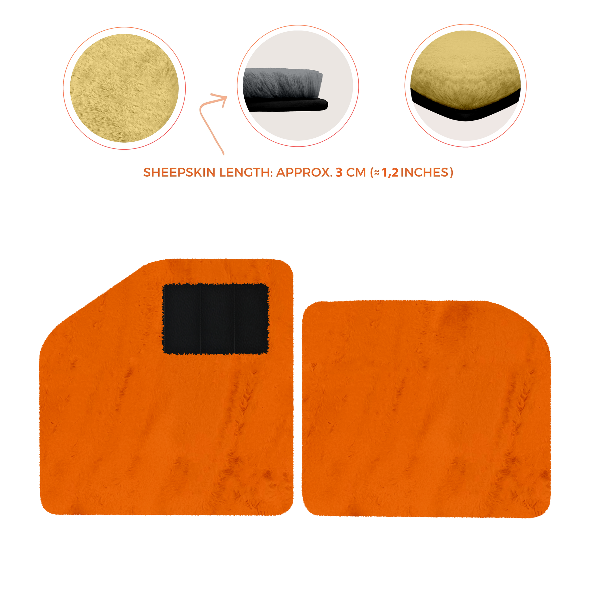 Sheepskin Floor Mats for Aston Martin Vulcan (2015-2016) Track Car - Luxury