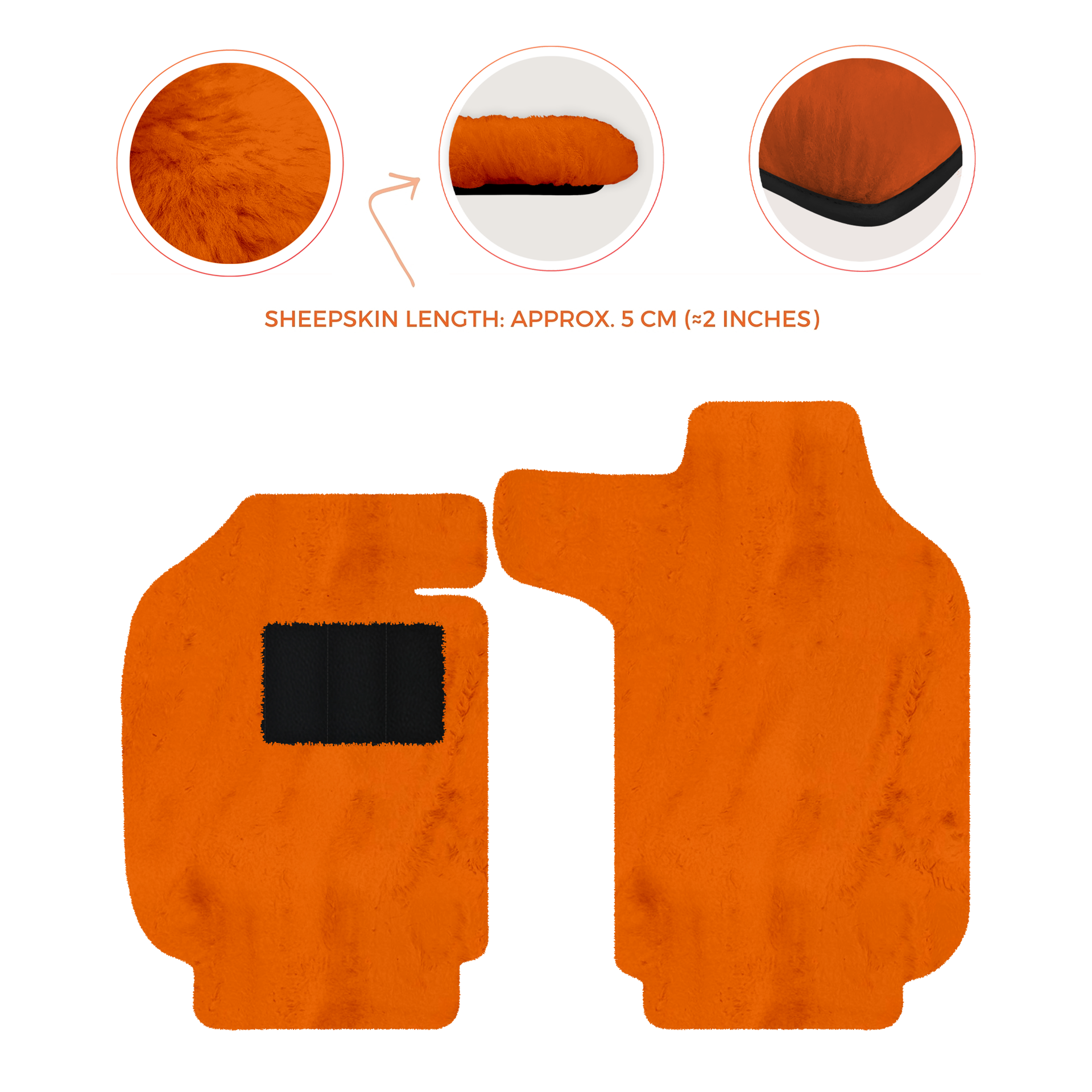 Sheepskin Floor Mats for Porsche 911 SC (1978-1984) - Sheepskin Length, Various Color Options - AutoWin