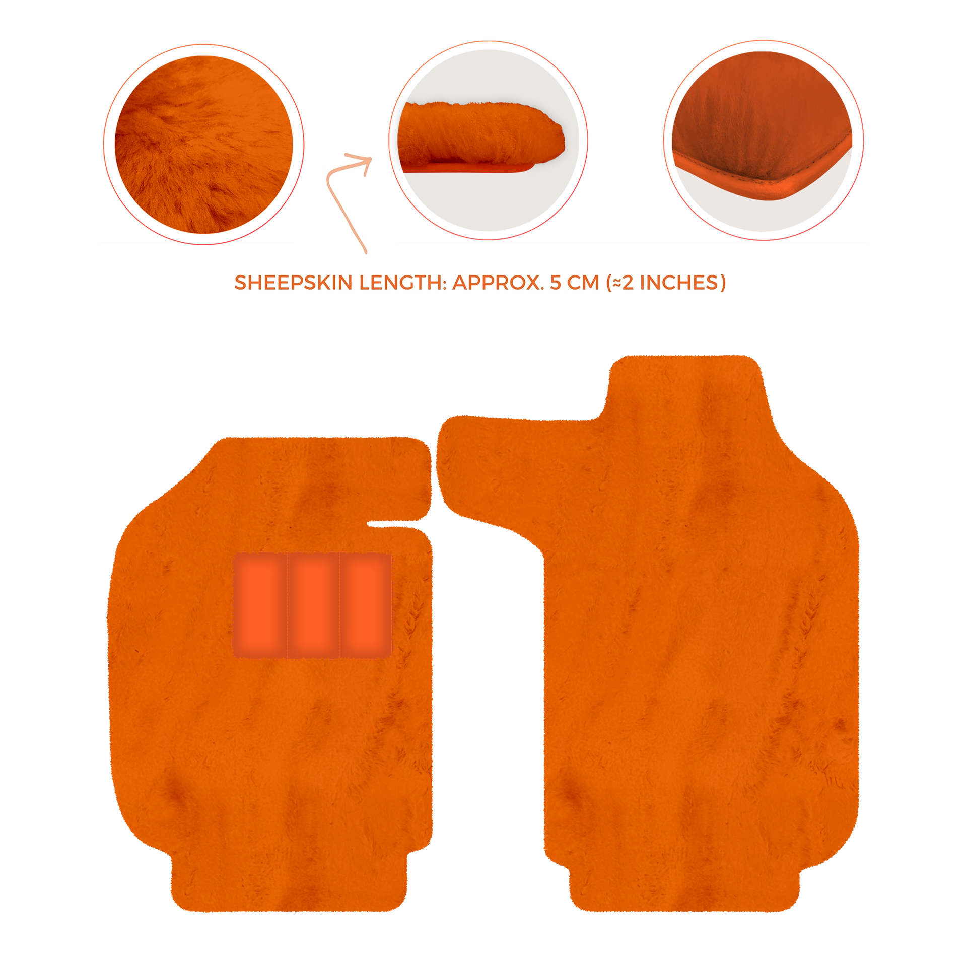 Sheepskin Floor Mats for Porsche 911 SC (1978-1984) - Sheepskin Length, Various Color Options - AutoWin