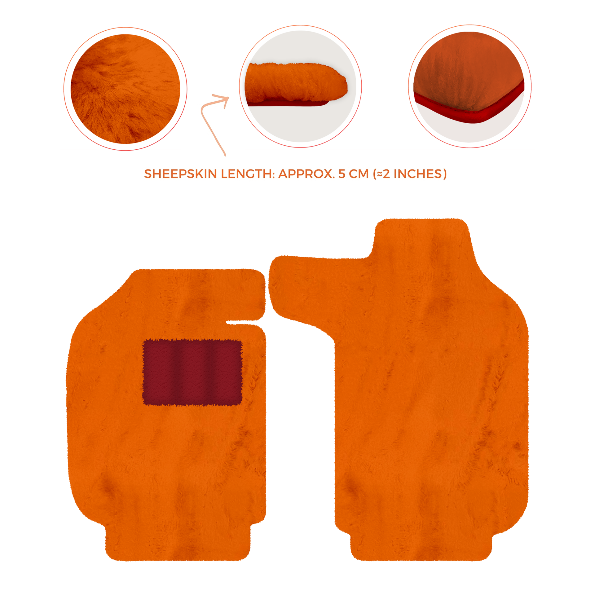 Sheepskin Floor Mats for Porsche 911 SC (1978-1984) - Sheepskin Length, Various Color Options - AutoWin
