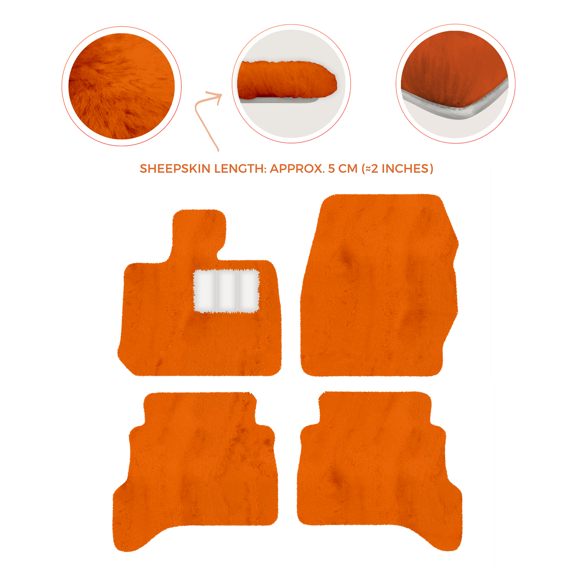 Premium Sheepskin Floor Mats for Land Rover Defender 90 (2007-2020)