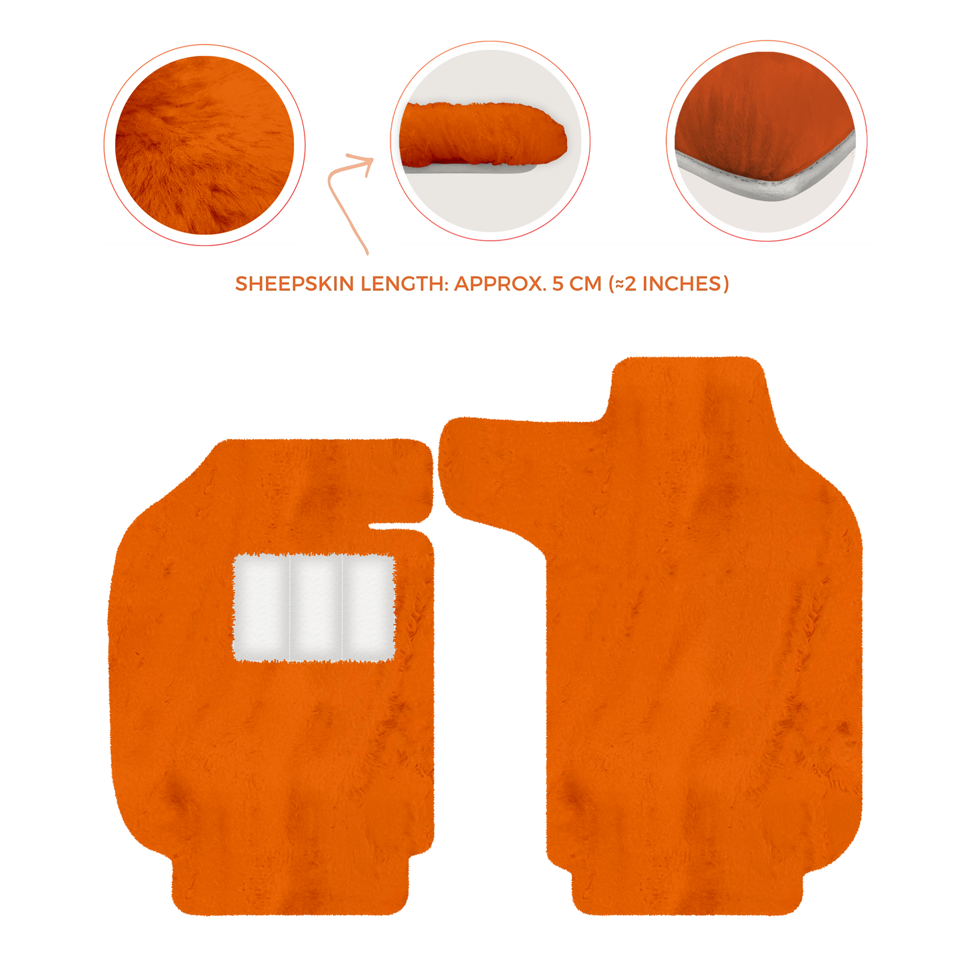 Sheepskin Floor Mats for Porsche 911 SC (1978-1984) - Sheepskin Length, Various Color Options - AutoWin
