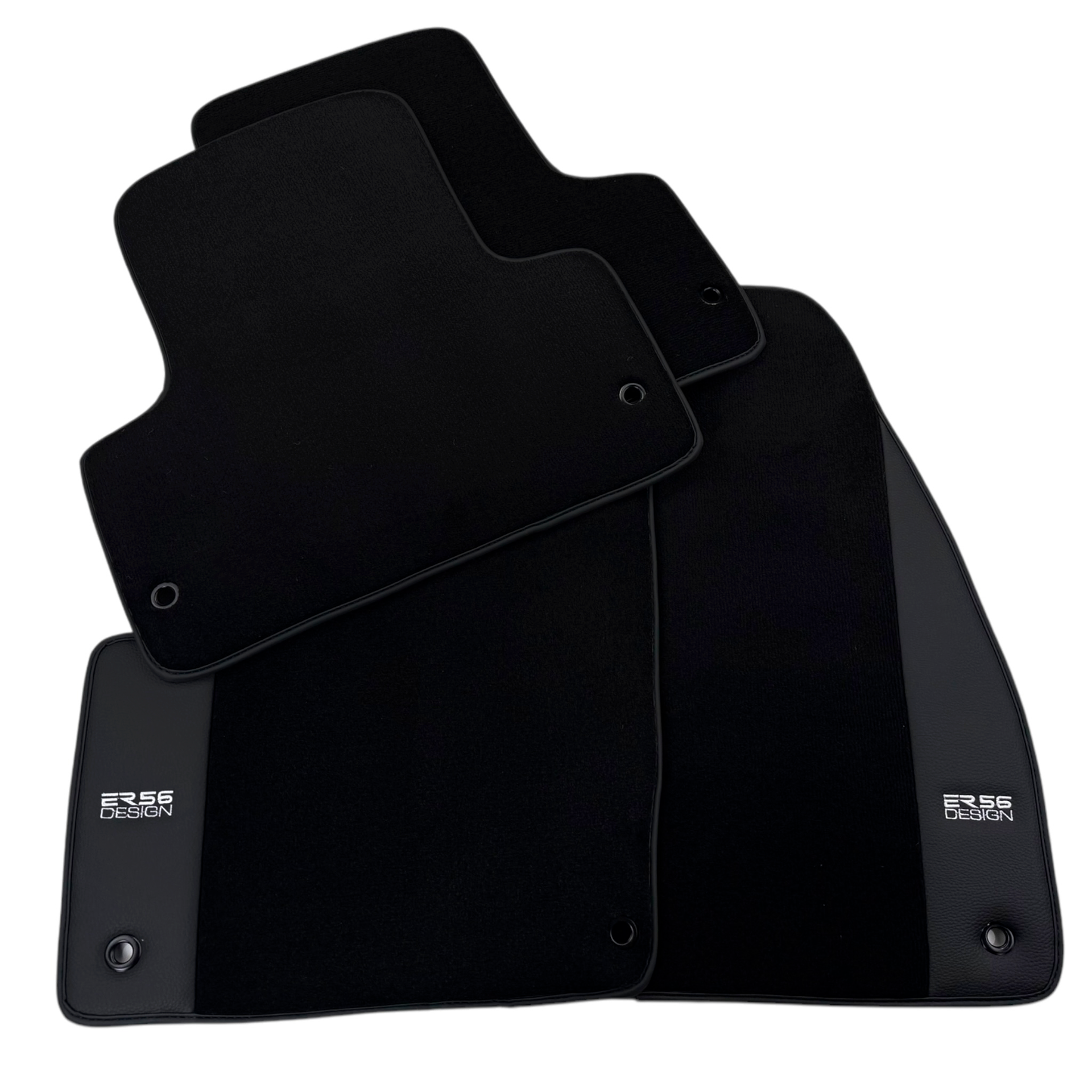 ER56 Design Black Floor Mats for Chevrolet Matiz Hatchback (1998-2004) with Leather