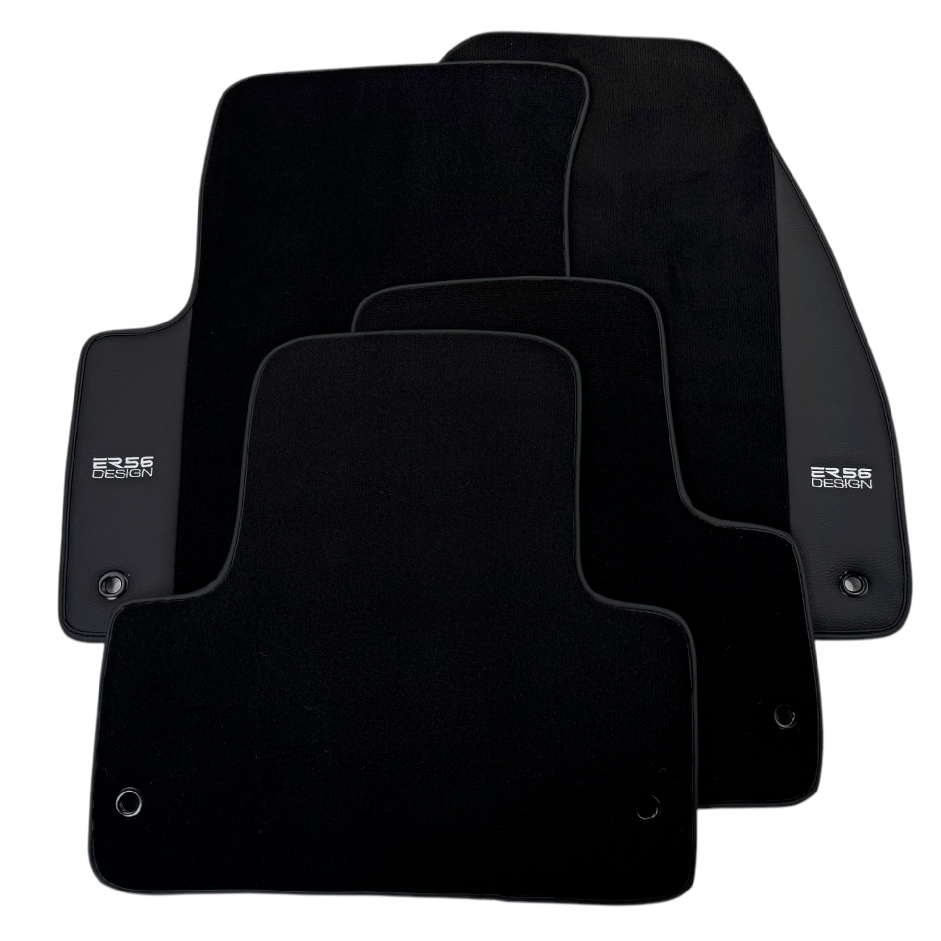 ER56 Design Black Floor Mats for Chevrolet Volt (2010-2023) with Leather