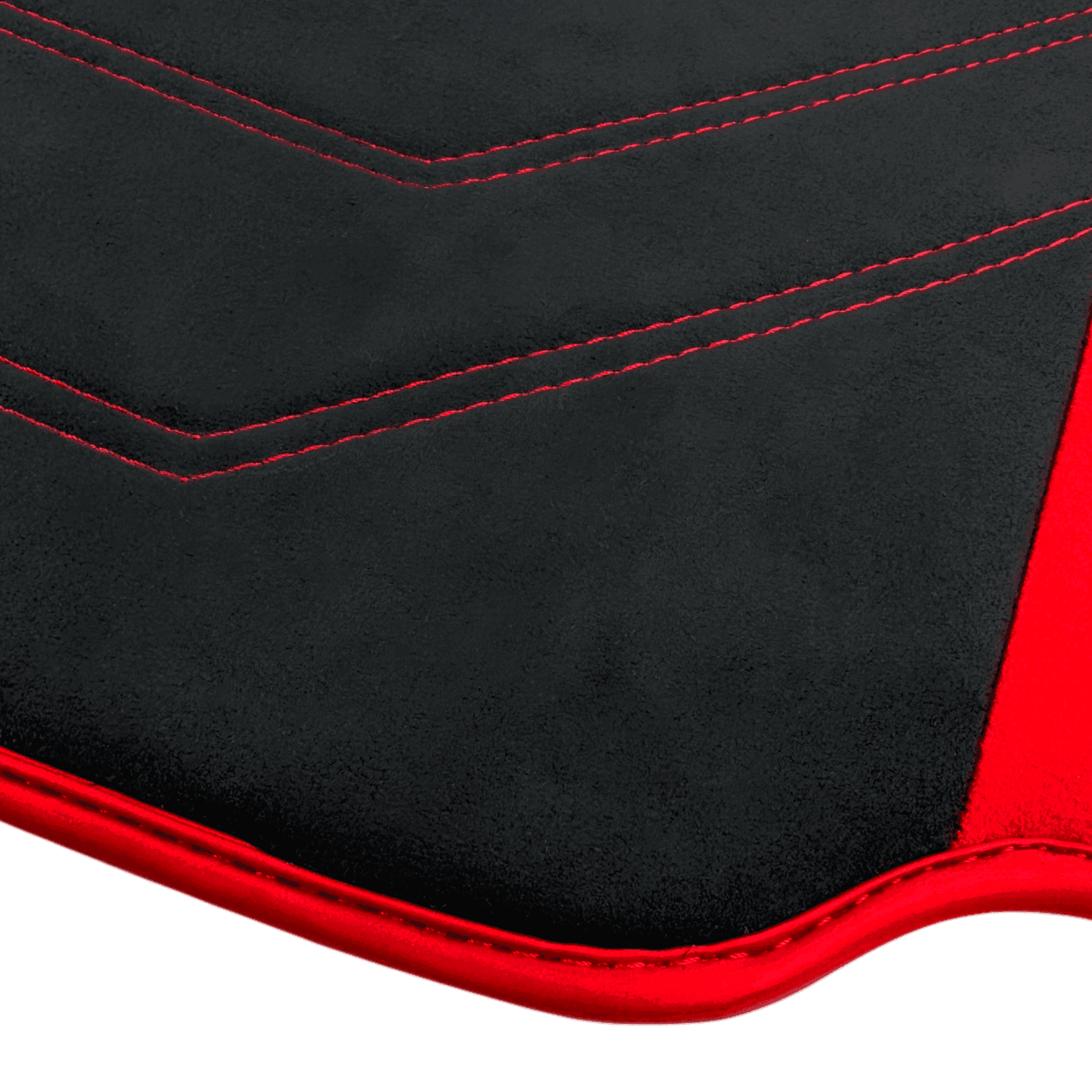 Black Alcantara Floor Mats for Ferrari 488 Pista Spider (2019-2021) with Red Alcantara Accents