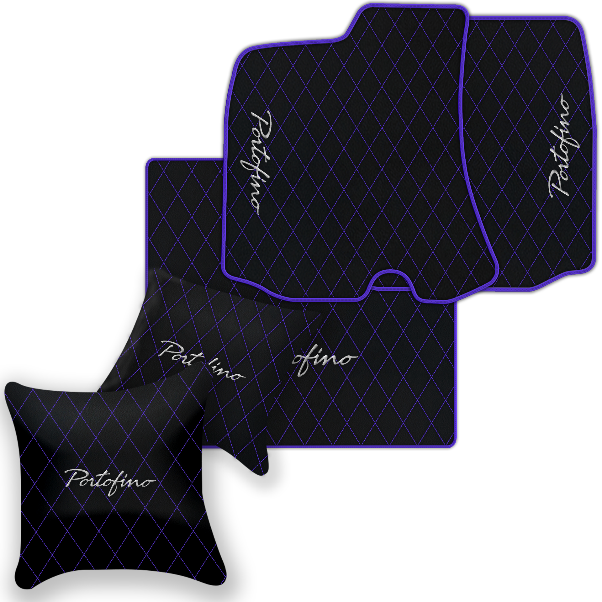 Custom Black Leather Floor Mats for Ferrari 812 Superfast (2018-2023)