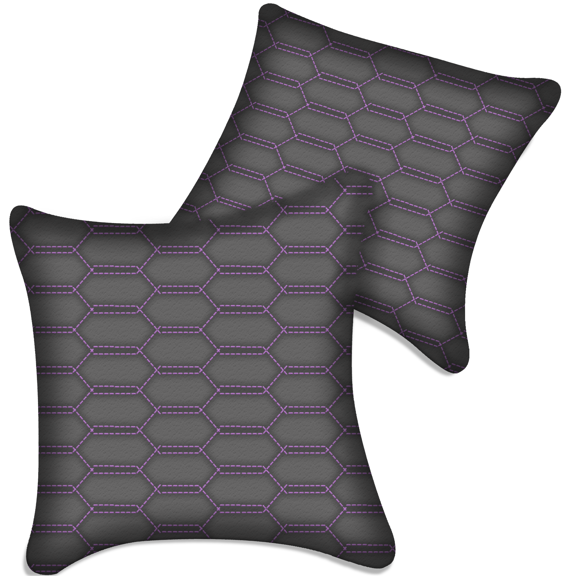 Customizable Gray Leather Pillows Set of 2 for All Vehicles