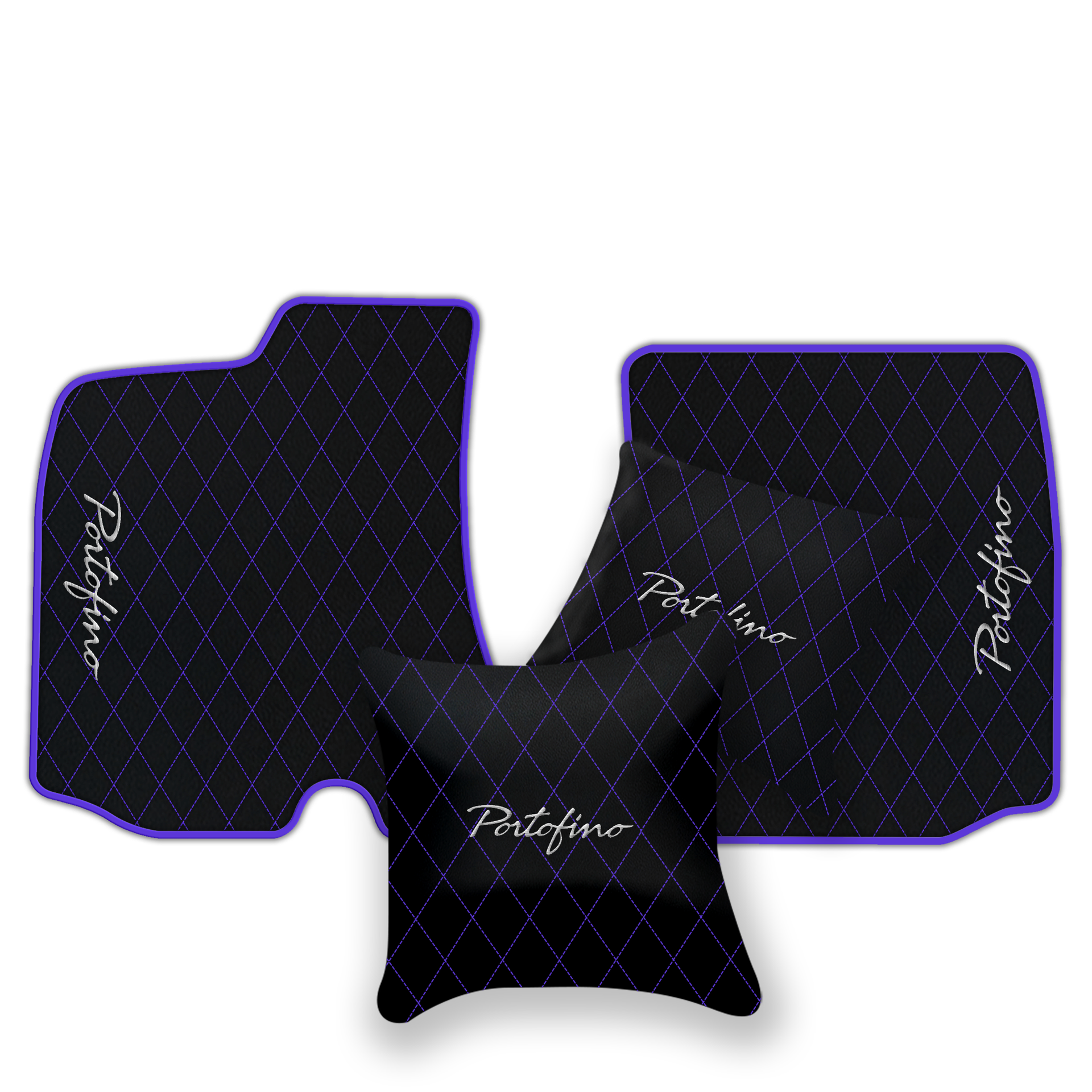 Custom Black Leather Floor Mats for Ferrari 812 Superfast (2018-2023)