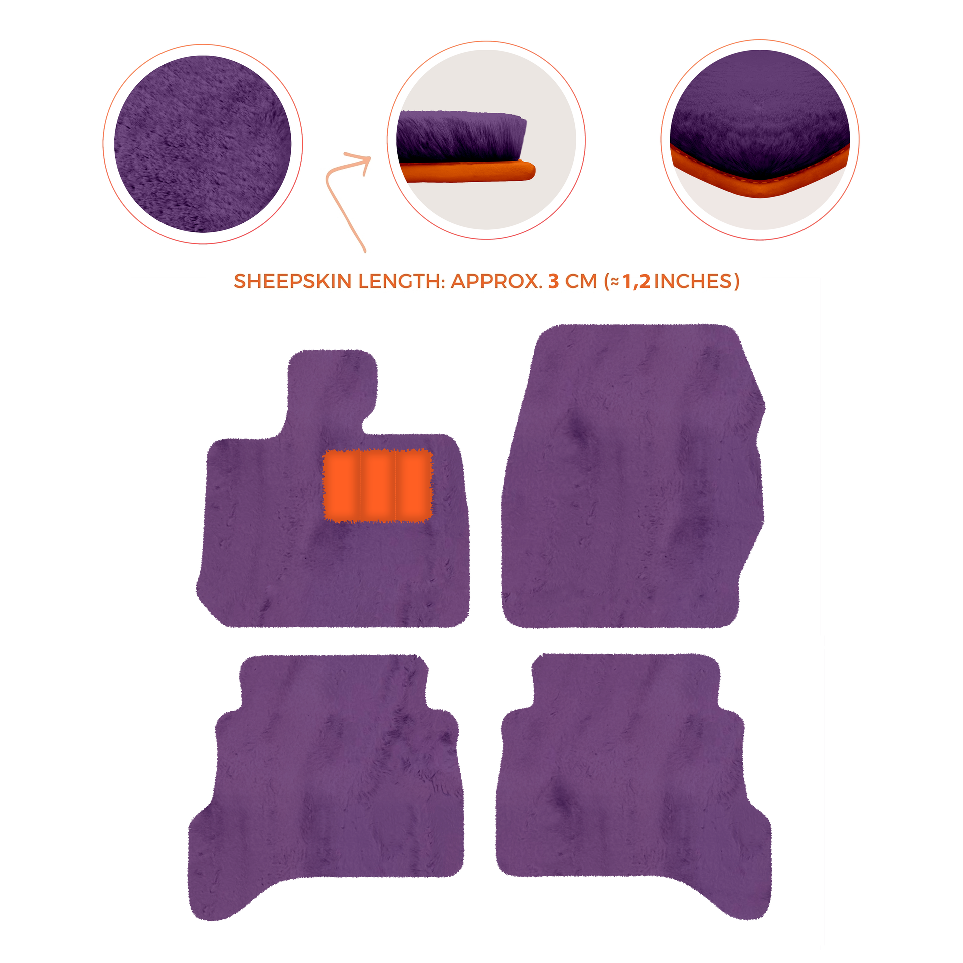 Premium Sheepskin Floor Mats for Land Rover Defender 90 (2007-2020)