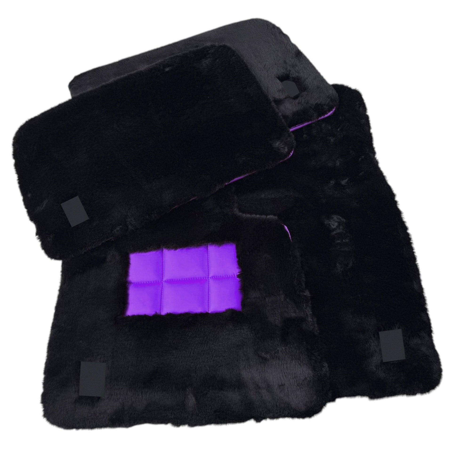 Black Sheepskin Floor Mats for Rolls Royce Phantom VIII (2017-2024) Various Leather Colors