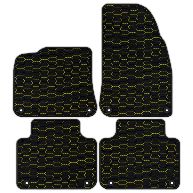 Tapis de voiture en cuir personnalisables avec motif hexagonal Raptor pour Porsche Cayenne (2018-2023)