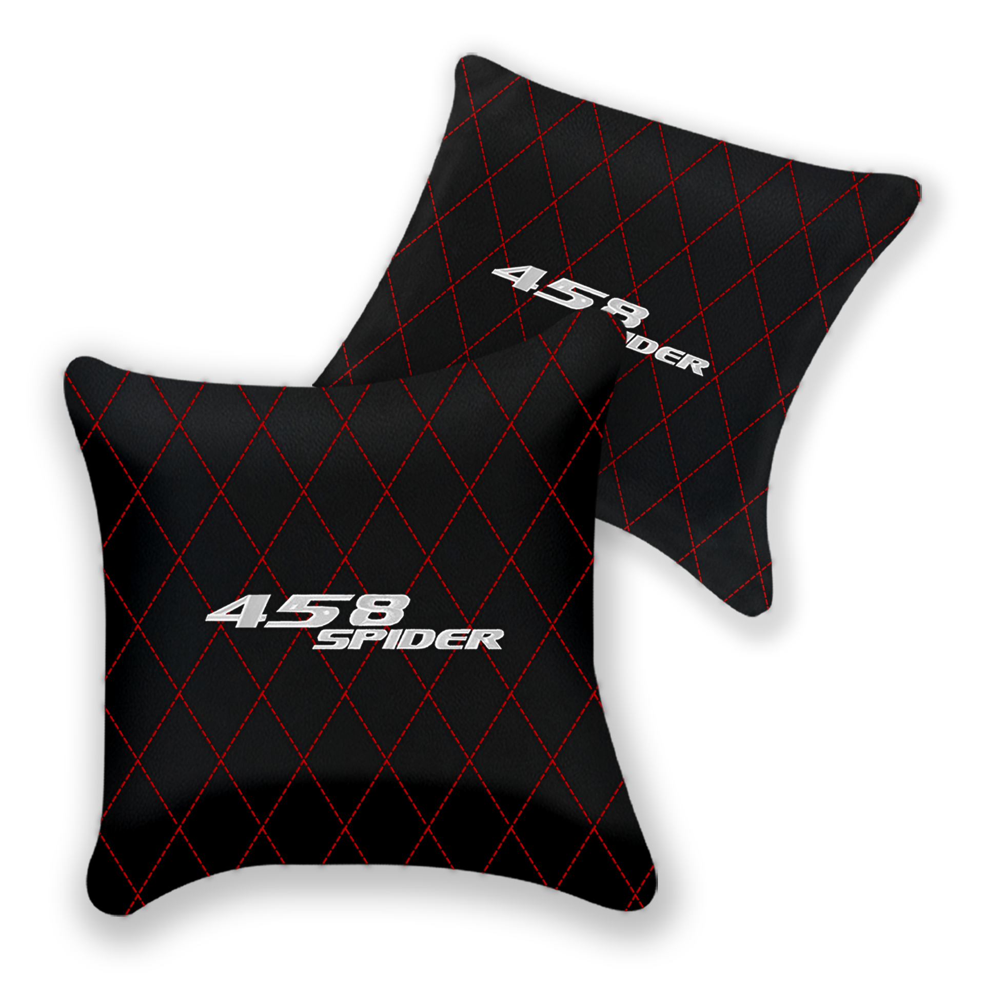Customizable Black Leather Pillows Set for Ferrari 458 (2012-2015)