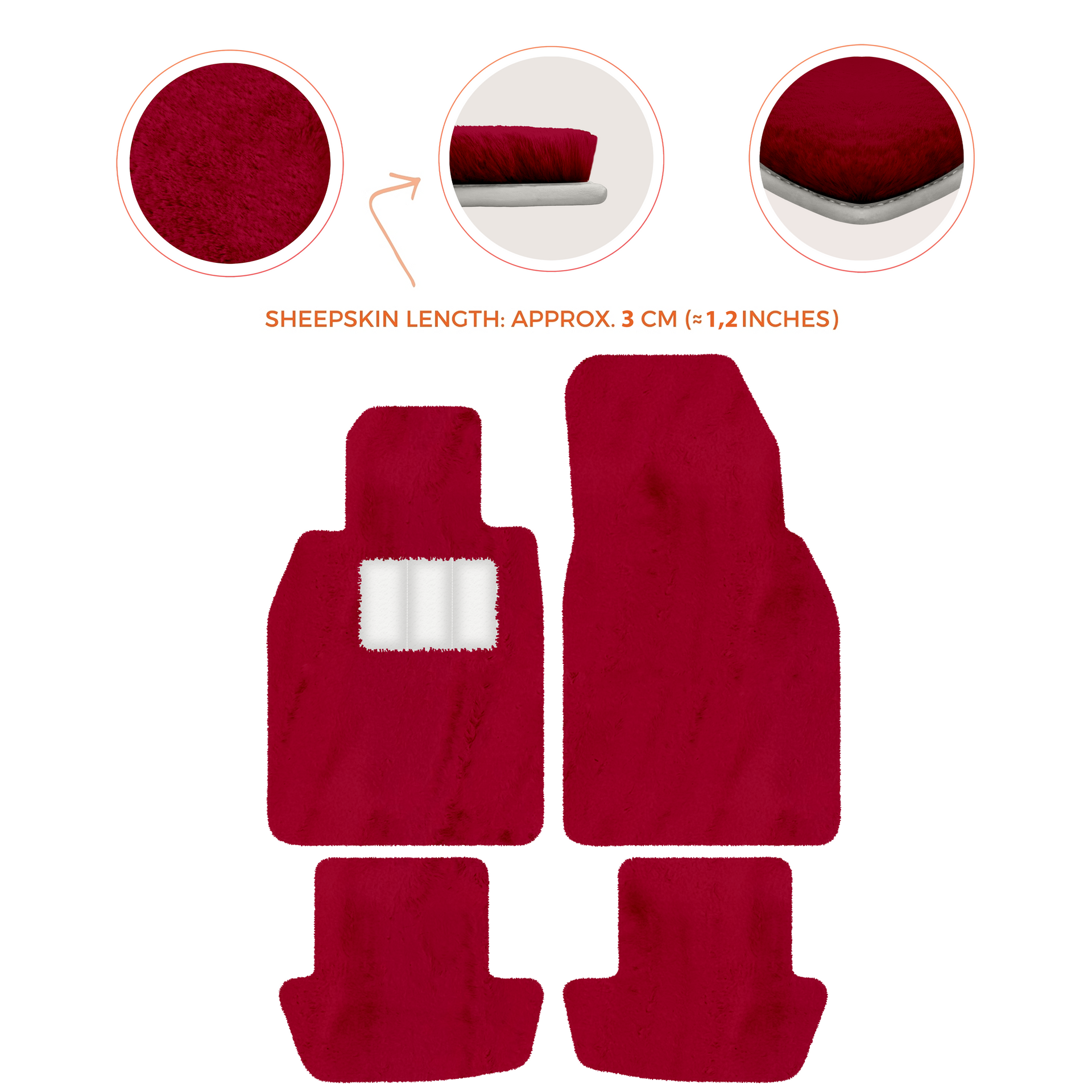 Premium Sheepskin Floor Mats for Porsche 911 991 (2012-2019)