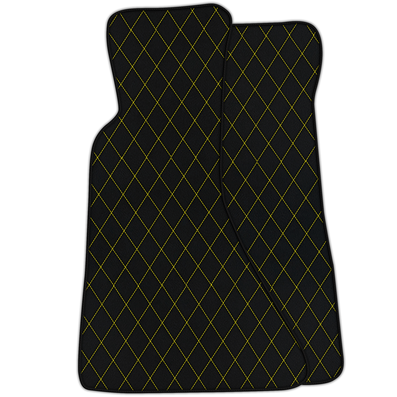 Customizable Leather Floor Mats with Single Diamond Pattern for Chevrolet Corvette C4 (1984-1996)