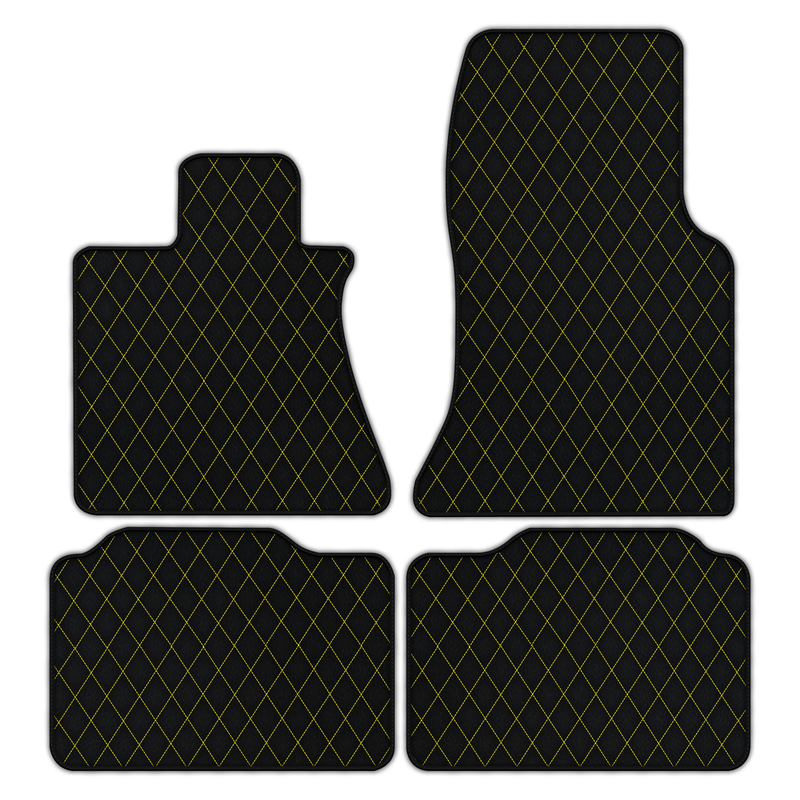 Customizable Leather Floor Mats with Single Diamond Pattern for Rolls Royce Phantom VIII (2017-2024)