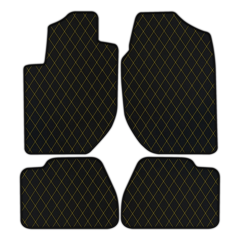 Customizable Leather Floor Mats with Single Diamond Pattern for Land Rover Freelander (2003-2007)