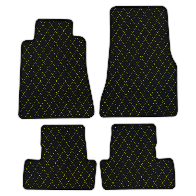 Customizable Leather Floor Mats with Single Diamond Pattern for Ford Mustang V (2004-2010)