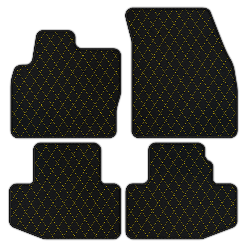 Customizable Leather Floor Mats with Single Diamond Pattern for Range Rover Evoque (2016-2024) Convertible