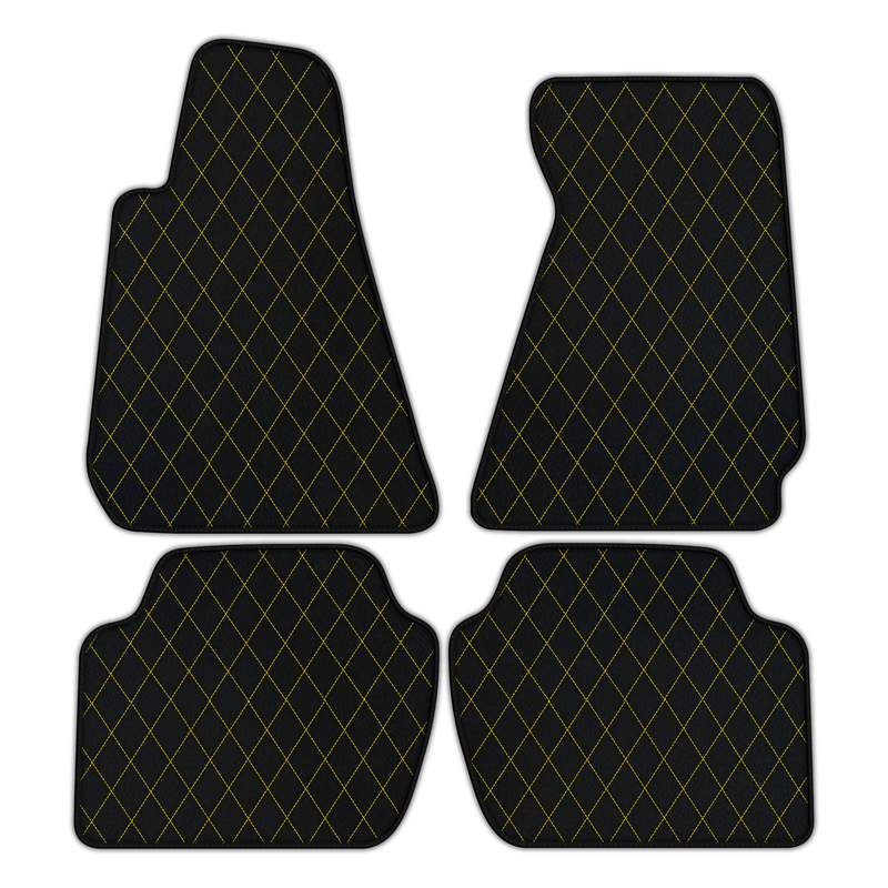 Customizable Leather Floor Mats with Single Diamond Pattern for Aston Martin Rapide (2010-2018) Sedan