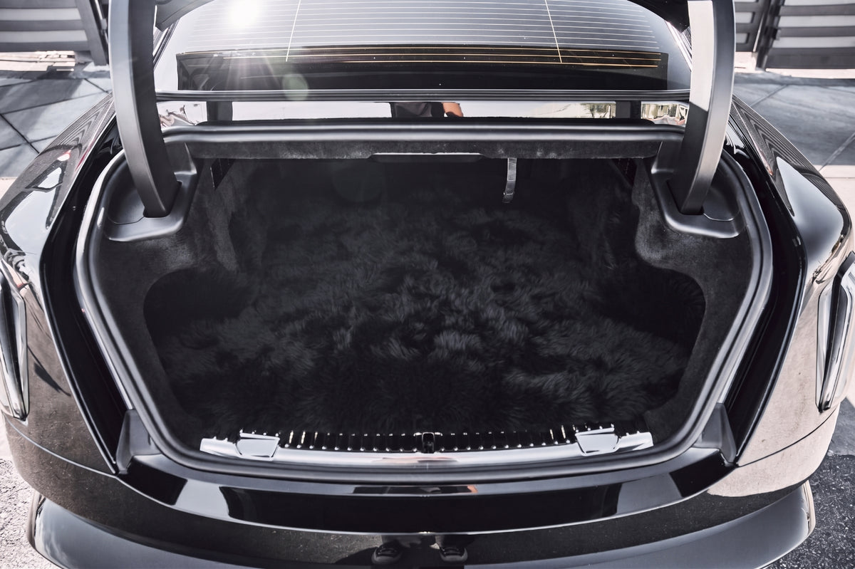 Alfombrillas de piel de oveja gris oscuro para Rolls Royce