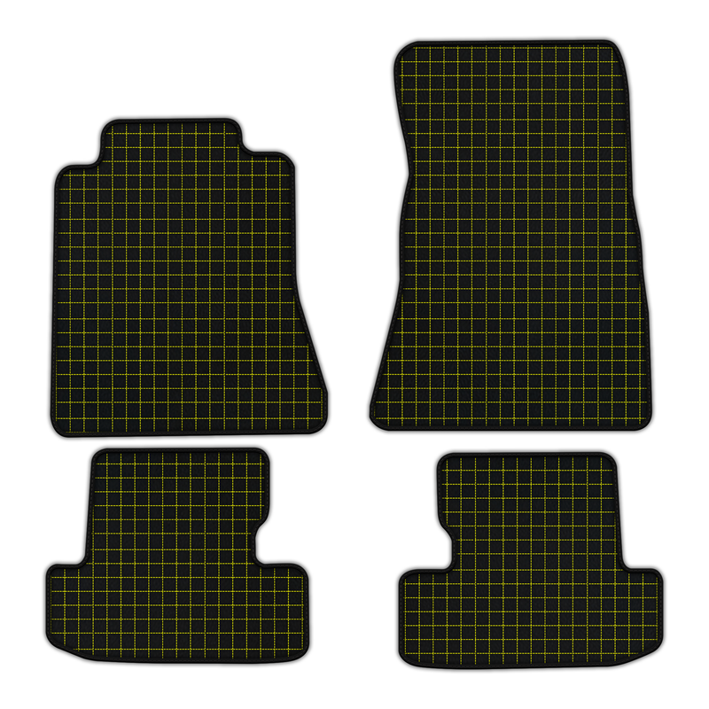Customizable Leather Floor Mats with Square Pattern for Ford Mustang VI (2015-2023)