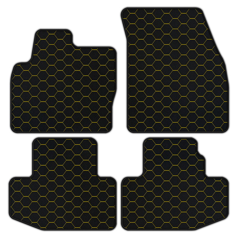 Customizable Leather Floor Mats with Symmetrical Hex Pattern for Range Rover Evoque (2016-2024) Convertible