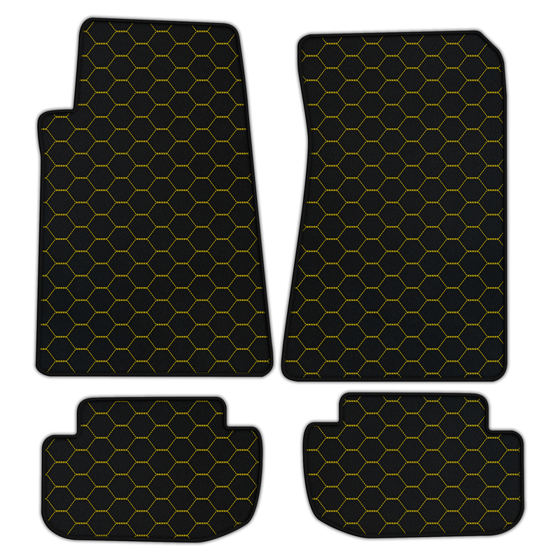 Personalisierbare Leder-Fußmatten mit symmetrischem Hex-Muster für Aston Martin DBS (2007–2012) Coupé