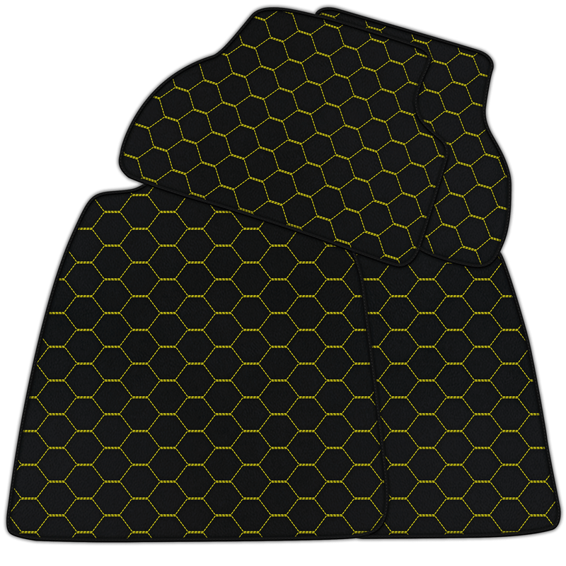 Tappetini in pelle personalizzabili con motivo esagonale simmetrico per Audi A6 - C6 Avant Long (2004-2008)
