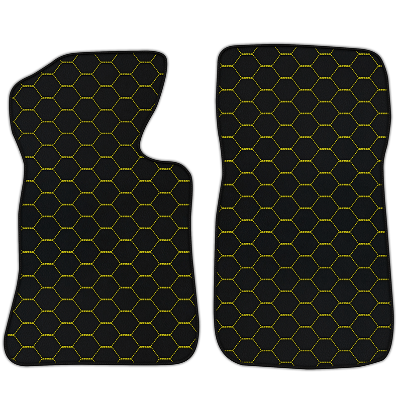 Tapis de voiture en cuir personnalisables avec motif hexagonal symétrique pour Chevrolet Corvette C2 (1963-1967)