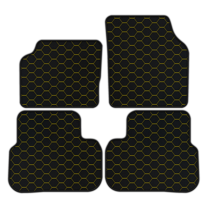 Customizable Leather Floor Mats with Symmetrical Hex Pattern for Land Rover Discovery Sport (2015-2019)