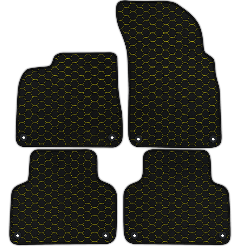 Tappetini per auto in pelle personalizzabili con motivo esagonale simmetrico per Audi Q7 4L (2006-2015)