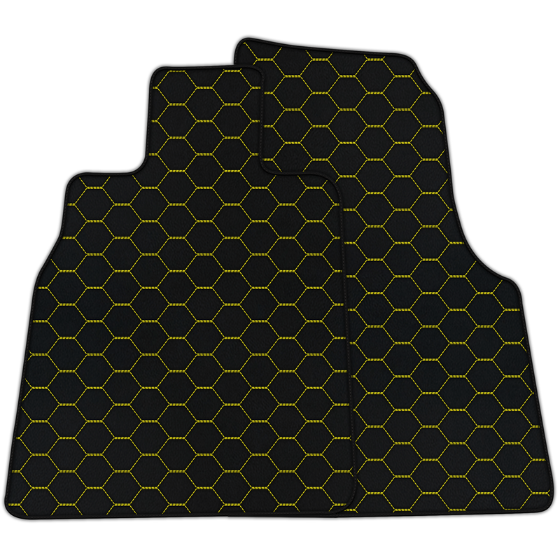 Tapis de voiture en cuir personnalisables avec motif hexagonal symétrique pour Chevrolet Corvette C8 (2020-2024)