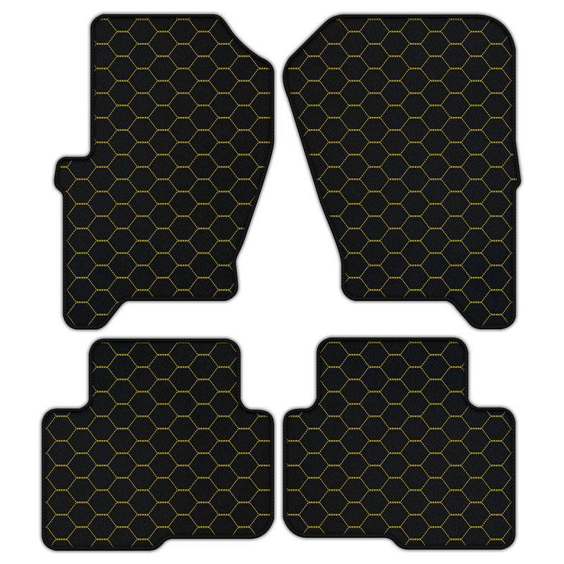 Anpassbare Leder-Fußmatten mit symmetrischem Hex-Muster für Land Rover Discovery (2004-2009)